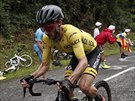 Adam Yates v 9. etap Tour de France piel o lutý trikot.
