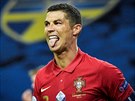 Cristiano Ronaldo v zápase Ligy národ mezi Portugalskem a védskem pekonal...