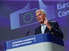 Lídr unijního vyjednávacího týmu Michel Barnier na tiskové konferenci po...