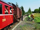 Historick� Cyklovlak Loko-Motiv zastavil na M�d�nci.