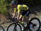 Adam Yates ve lutém dresu v esté etap Tour de France.