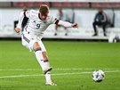 Timo Werner stílí gól v dresu nmecké reprezentace v utkání Ligy národ.
