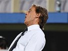 Trenér italské fotbalové reprezentace Roberto Mancini reaguje na dní v utkání...