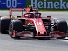 Charles Leclerc ze stáje Ferrari v kvalifikaci Velké ceny Itálie F1.