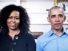 Michelle Obamová a její manel Barack Obama (15. kvtna 2020)