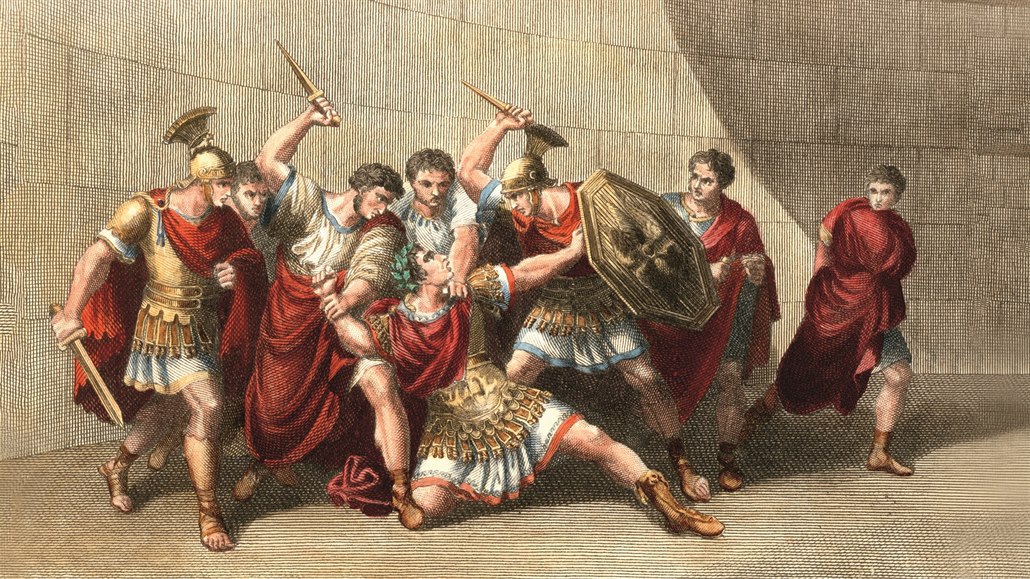 Caligulova smrt na kresb Bartolomea Pinelliho (17811835).