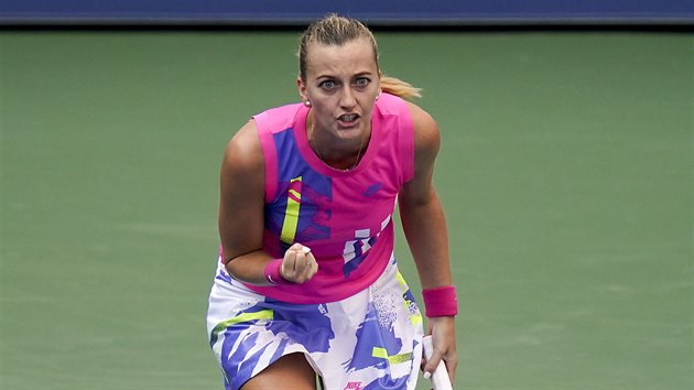 Petra Kvitov se hecuje v osmifinle US Open.