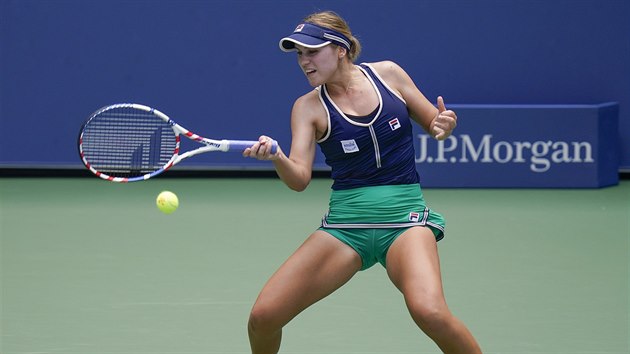 Amerianka Sofia Keninov bhem druhho kola US Open.
