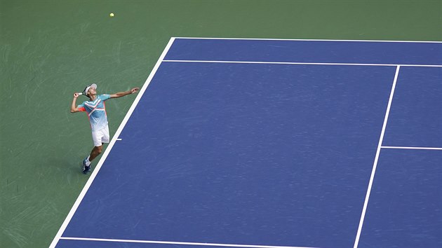 Australan Alex de Minaur bhem druhho kola US Open.