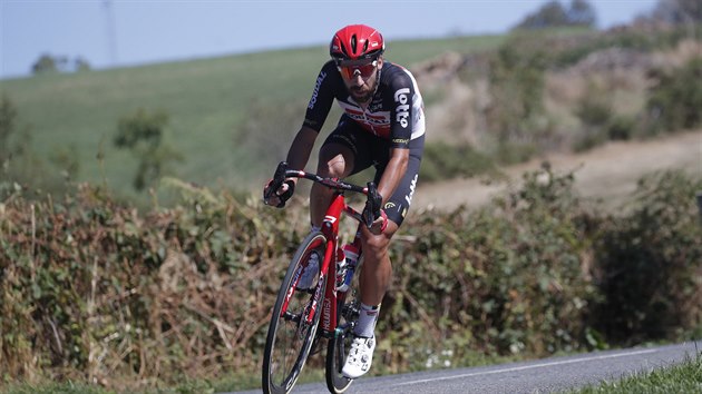 Thomas De Gendt jede v samostatnm niku bhem 7. etapy Tour de France.