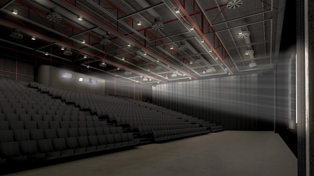 Vizualizace podoby Velk�ho kina ve Zl�n� po rekonstrukci podle v�t�zn�ho studia re.architekti