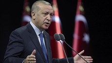 Turecký prezident Recep Erdogan během projevu v Ankaře. Podle Erdogana se Řecko...