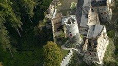 Letecký snímek hradu