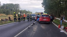 Na tahu mezi Plzní a Klatovy došlo k hromadné nehodě. (5. září 2020)