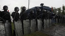 Policie pi protestech v bloruském Minsku (6. záí 2020)