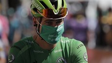 Slovák Peter Sagan v zeleném dresu ped startem 9. etapy Tour de France