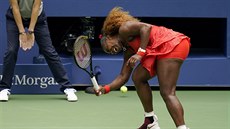 Amerianka Serena Williamsová bhem tvrtfinále US Open.