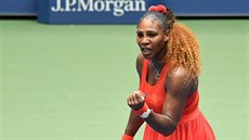 Američanka Serena Williamsová během čtvrtfinále US Open.