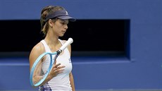 Bulharka Cvetana Pironkovová bhem tvrtfinále US Open.