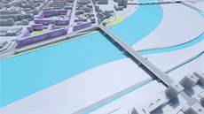 Návrh architektů ze studia D3A počítá se zasazením mostu mezi ulicemi Urxova v...
