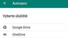 Aplikace Autosync podporuje synchronizaci dat s cloudovými úložišti.