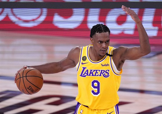 Rajon Rondo ídí hru LA Lakers.