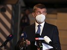 Premiér Andrej Babi po jednání s prezidentem Miloem Zemanem v Lánech. (14....