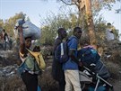 Tábor Moria na eckém ostrov Lesbos zdevastoval poár. (9. záí 2020)