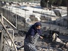 Tábor Moria na eckém ostrov Lesbos zdevastoval poár. (9. záí 2020)