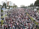 V bloruském Minsku pokraují demonstrace proti autoritáskému prezidentovi...