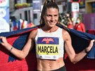 Marcela Joglová v cíli Ústeckého plmaratonu