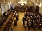 Poslanci bhem prvního poprázdninového jednání Snmovny. (15. záí 2020)