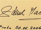 Podpis Zdeka Mcala, svtov proslulho dirigenta vn hudby. V letech 2003 -...