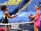 Naomi Ósakaová (vlevo) a Viktoria Azarenková ve finále US Open.