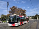První autobus v nové edo-ervené barv. (16.9.2020)