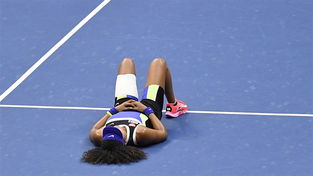 Naomi sakaov krtce po vtznm finle US Open.