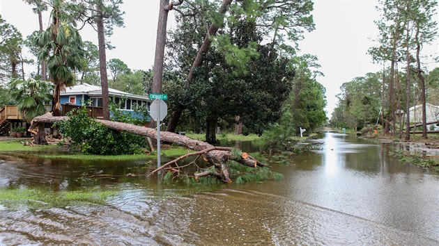 Tropická bouře Sally zasáhla jih USA. Vichr převrací vyšší vozidla, rve střechy z domů nebo poráží dopravní značky. (16. září 2020)