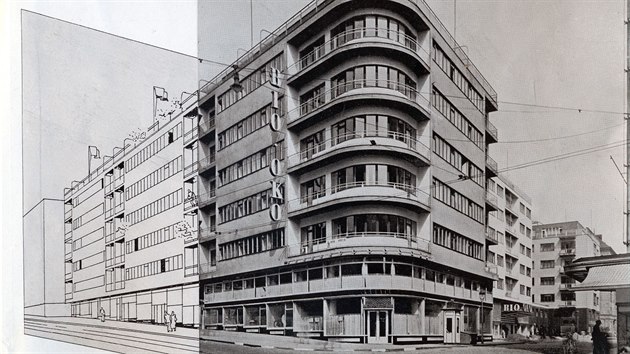 Oko sídlí ve funkcionalistickém komplexu budov architektů Josefa Šolce a Jaroslava Stockara-Bernkopfa.