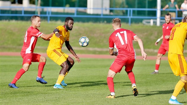 Momentka z utkn Blansko - Dukla Praha.