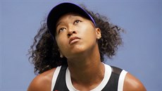 CO SE TO DJE? Naomi Ósakaová bhem prvního setu ve finále US Open.