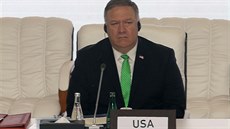 Na úvod jednání promluvil americký ministr zahranií Mike Pompeo. (12. záí...