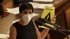 P�edsedkyn� TOP 09 Markéta Pekarová Adamová hovo�í na jednání Poslanecké...