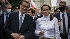 Bloruská prezidentská kandidátka Svjatlana Cichanouská na návtv v Polsku....