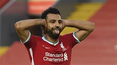 Mohamed Salah z Liverpoolu slaví svj gól.