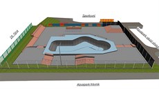 Plánovaná podoba nového skateparku v Uherském Hraditi.