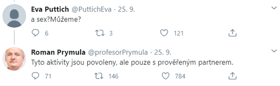 Reakce Romana Prymuly na dotaz ohledně sexu.