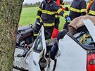 Na Chrudimsku auto zejm dostalo smyk a narazilo do stromu. (26. z 2020)