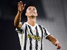 Cristiano Ronaldo z Juventusu slaví branku.