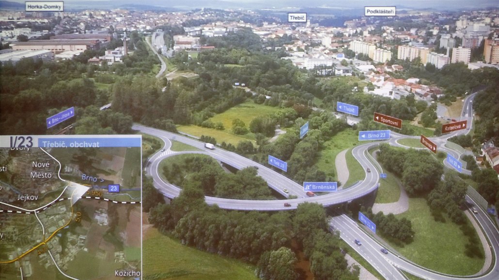 Vizualizaci trasy jižního obchvatu města představila třebíčská radnice loni v září. Na šesti a půl kilometrech nové silnice má být dvanáct mostů a sedm křižovatek, z toho tři mimoúrovňové, i devět metrů vysoký tunel.