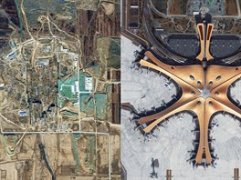 Sedm let a ve je úpln jinak. Díváte se na satelitní snímky Pekingského...